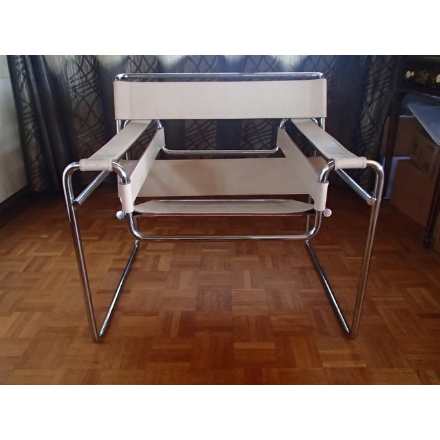 1980s Bauhaus WASILI Armchair in Beige Leather, 1980s For Sale - Image 5 of 13