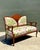 Vintage Carved Wood Settee With Embroidered Botanical Upholstery For Sale - Image 9 of 12