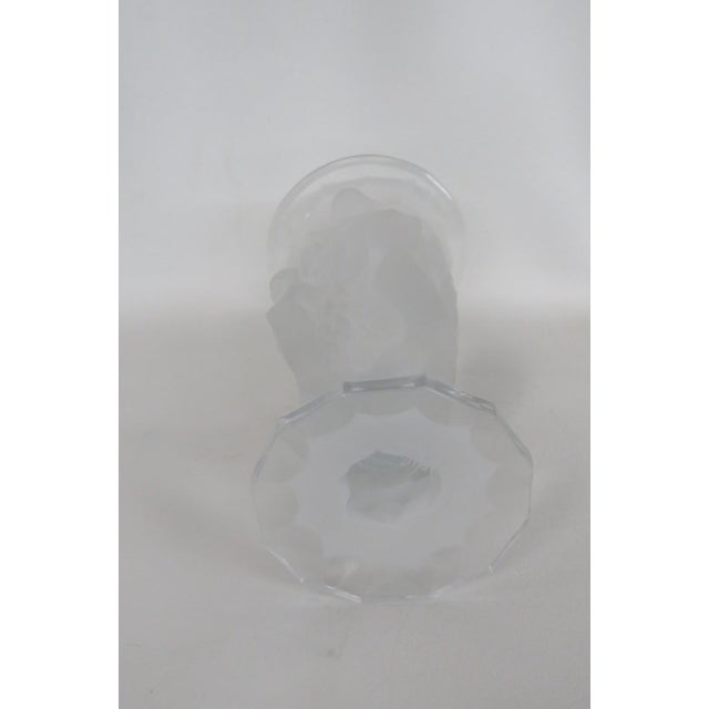 Bohemia Desna Art Nouveau Style Frosted Crystal Sculptural 3 Nymphs Vase 4532b For Sale - Image 14 of 14