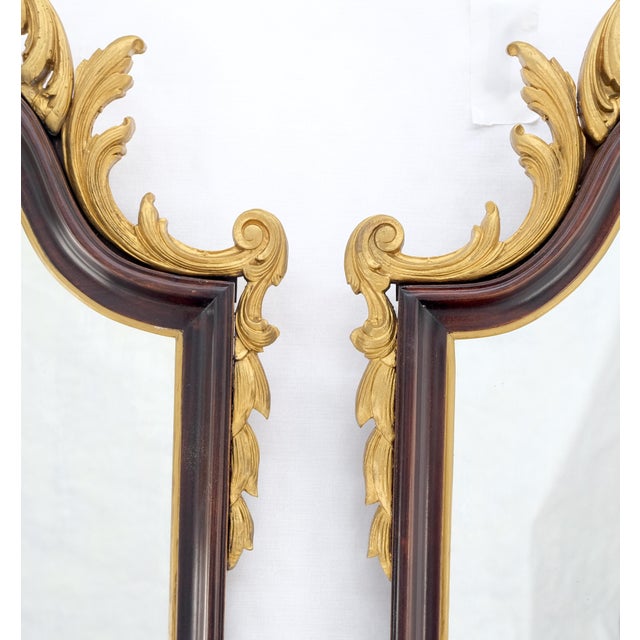 Kittinger Pair of Neoclassical Chippendale Carved Gold Gilt Mahogany Wall Mirrors MINT! For Sale - Image 4 of 9