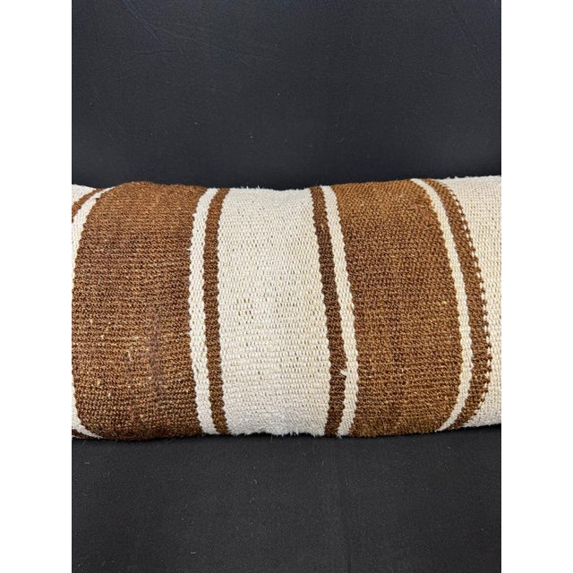 Contemporary Turkish Hemp Pillow Cushion Natural Beige Brown Cushion Cover 14x40 For Sale - Image 3 of 4