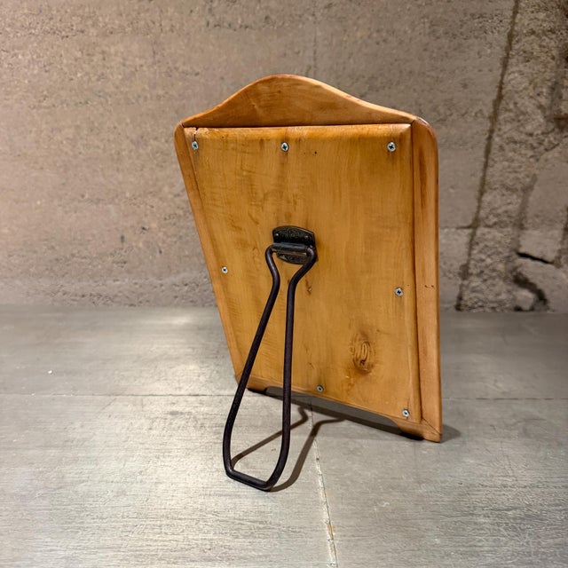 Mid-Century Modern Solid Blond Wood Tabletop Vanity Beveled Edges For Sale - Image 12 of 17
