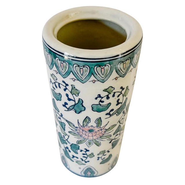 Vintage Chinese Petite Pastel Famille Verte Lotus & Vine Vase For Sale - Image 4 of 7