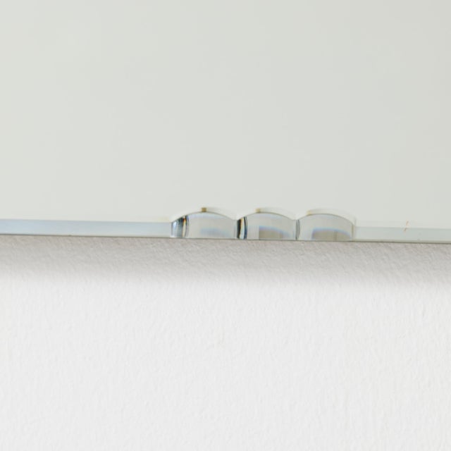 French Rounded Mirror with Visible Clips and Patina, 1940s For Sale - Image 3 of 16