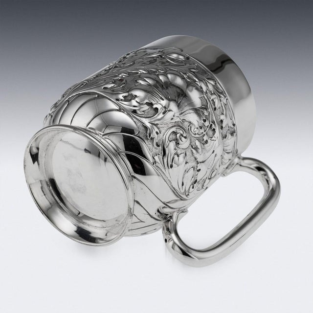 Metal Antique Victorian Silver Mug, Sheffield, 1897 For Sale - Image 7 of 18