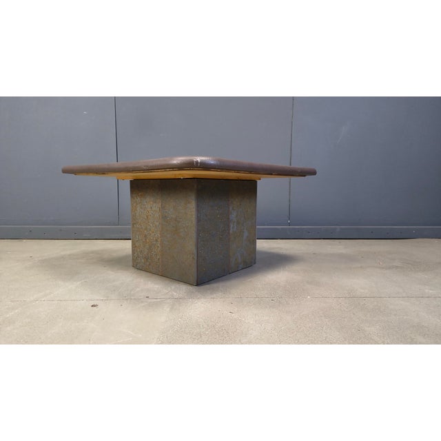 Brutalist Triangular Coffee Table attributed to Paul Kingma, 1980s For Sale - Image 3 of 18