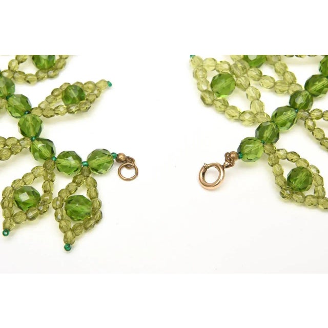 Plastic Vintage Italian Coppola E Toppo Chartreuse Kelly Green Beaded Wrap Necklace, 1993 For Sale - Image 7 of 9