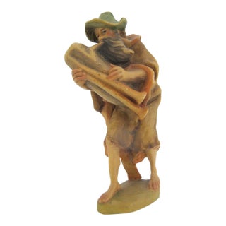 Anri Italy Ulrich Bernardi Shepherd With Bagpipes 4" Christmas Nativity Figurine For Sale