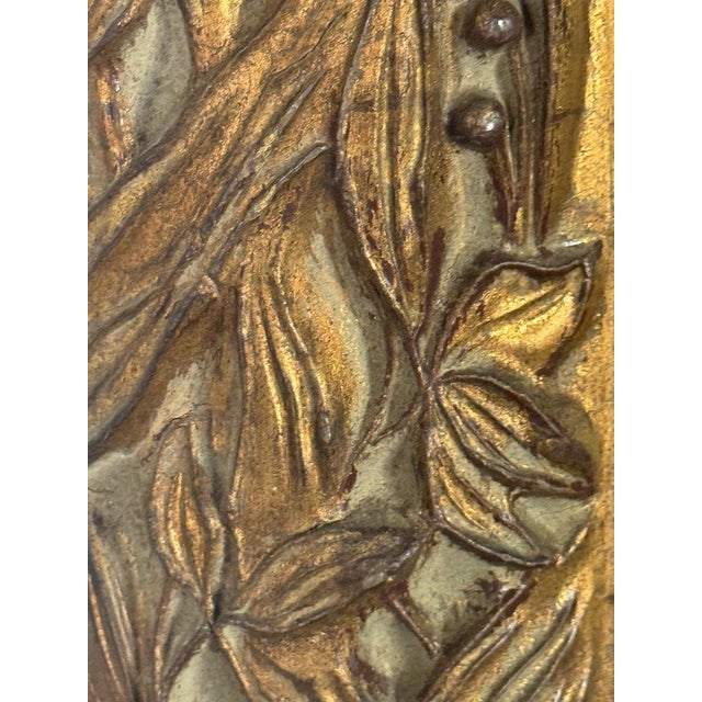 Italian Antique Wall Mirror, Gold Leaf and Wood, Late 19th Century Design For Sale - Image 3 of 8