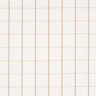 Schumacher X Mark D. Sikes Frannie Windowpane Fabric In Neutral For Sale