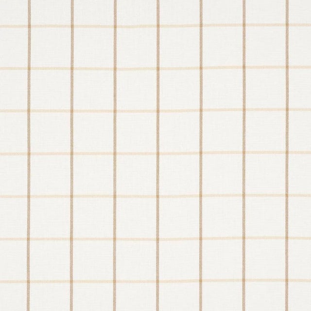 Schumacher X Mark D. Sikes Frannie Windowpane Fabric In Neutral For Sale