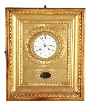 Gilded Wooden Wall Clock