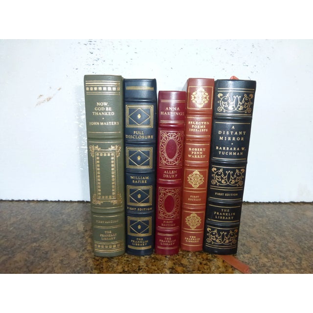 Five Leather BOOKS First Additions BY Warren, Drury, Safire, Masters & Tuchman This Collection of Books include: 1. Robert...