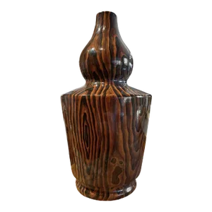 Chinese Republic Faux Bois Glazed Porcelain Vase