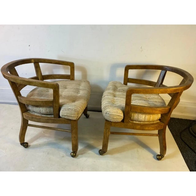 Mid-Century Modern 1960s Mid Century Modern Wood Dining Chairs on Casters - Set of 4 For Sale - Image 3 of 9