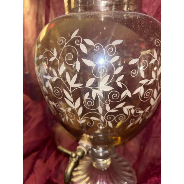 Tuscan Vintage Empoli Region Tuscany Italy Hand Blown Honey Gold Amber Luxury Beverage Dispenser. For Sale - Image 3 of 12