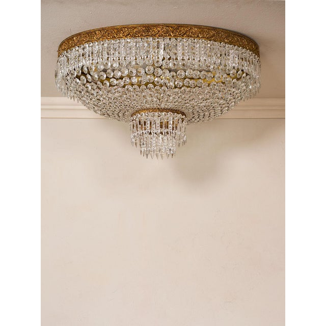 Large Vintage Italian Empire Style Ceiling Light, 1940s For Sale - Image 3 of 13