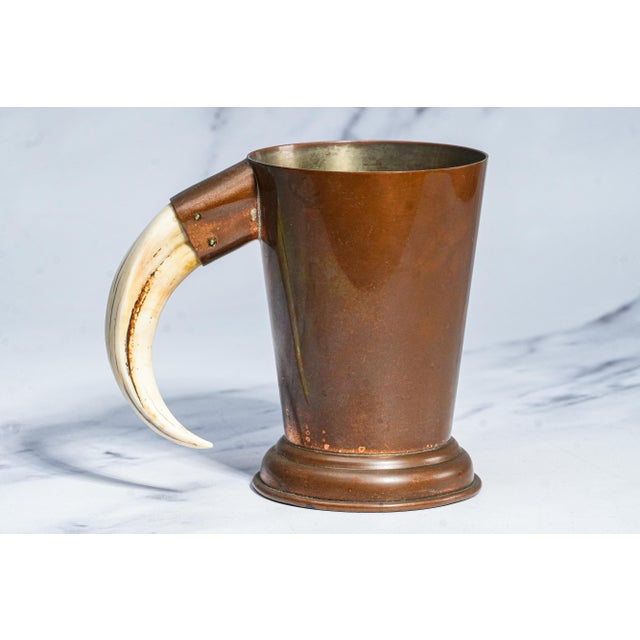 Copper Neat Antique English Copper Boar Handle Hunting Trophy Cup For Sale - Image 8 of 13