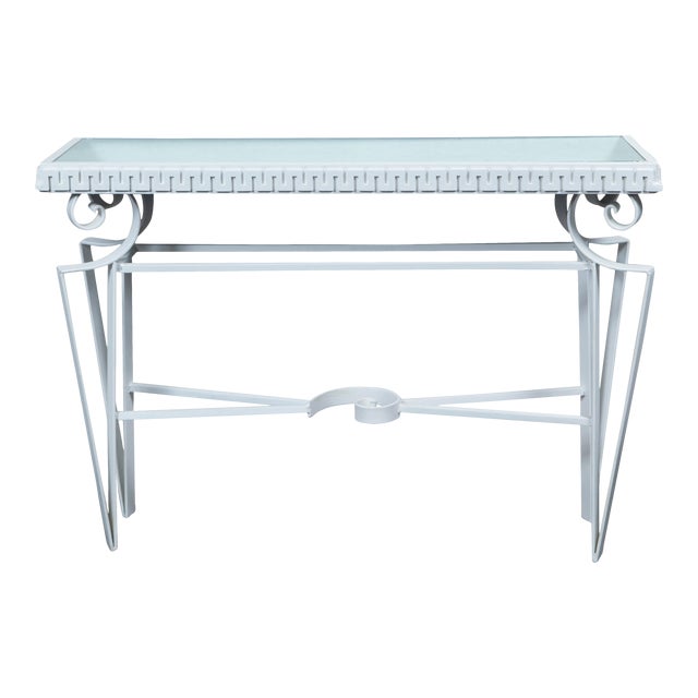 Dorothy Draper Style Wrought Iron Console For Sale