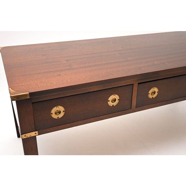 Brown Antique Military Campaign Coffee Table, 1950s For Sale - Image 8 of 10
