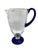 Mid-Century Modern Vintage Romanian Cobalt Blue and Gold Crystal Pedestal Pitcher For Sale - Image 3 of 12
