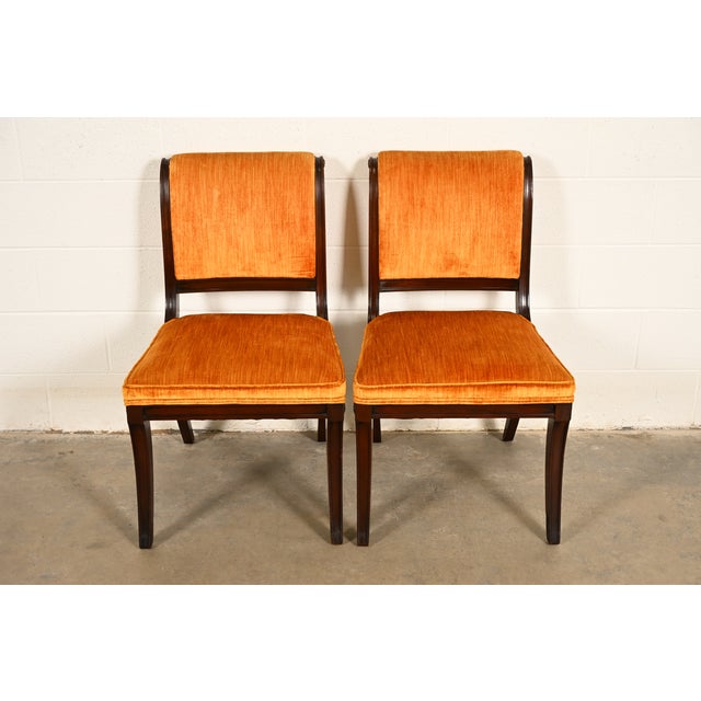 Kittinger Kittinger Regency Carved Mahogany Side Chairs or Dining Chairs, Pair For Sale - Image 4 of 15