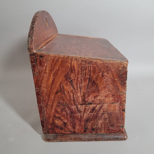 Circa 1800 American Grain-Painted Wall Candle Box For Sale - Image 4 of 9