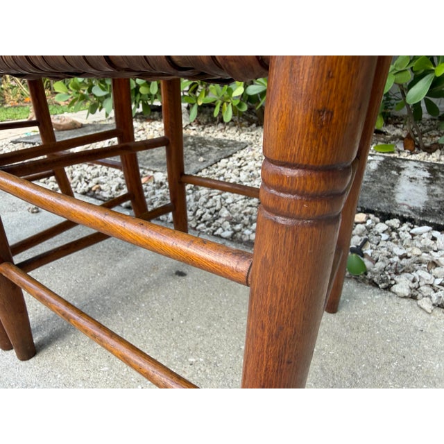 Vintage Ladder Back Side Chairs With Basketweave Rattan Seats, a Pair For Sale In Naples, FL - Image 6 of 12