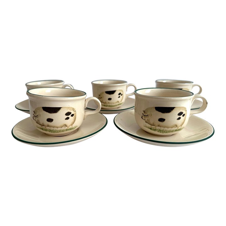 Vintage Clover Leaf Cups and Saucers | Chairish