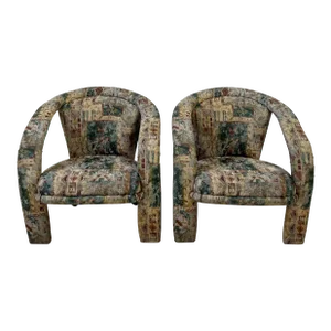 Pair of Kagan Style 3 Legged Arm Chairs 90’s