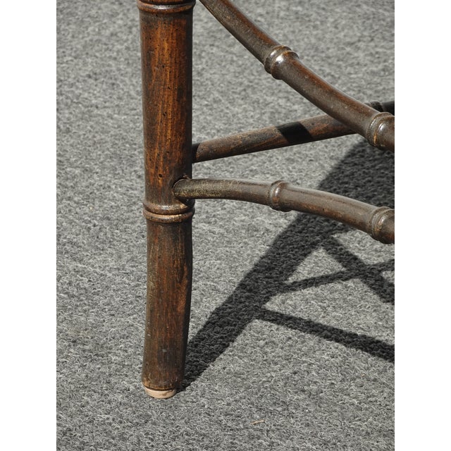 Vintage Polynesian Bamboo Cane Back Barrel Accent Chair W Cane Seat & Cushion For Sale - Image 15 of 17