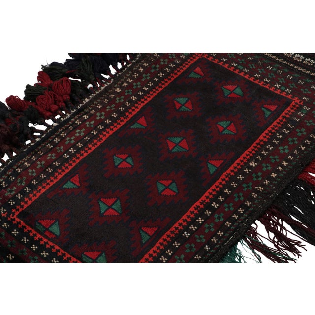 Rug & Kilim Rug & Kilim’s Baluch Tribal Scatter Rug in Burgundy With Geometric Patterns For Sale - Image 4 of 8