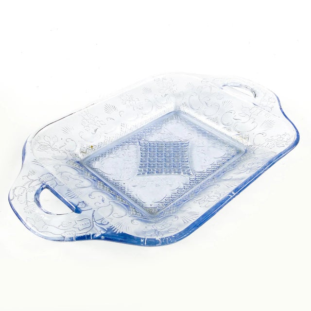 Blue Tray from Ząbkowice Glassworks, Poland, 1920s For Sale - Image 8 of 10