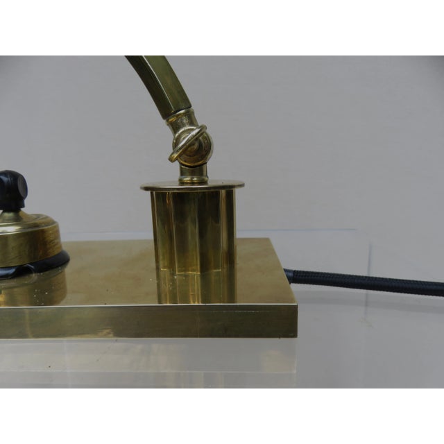 Vintage Art Deco Polished Brass Piano Light For Sale - Image 16 of 18