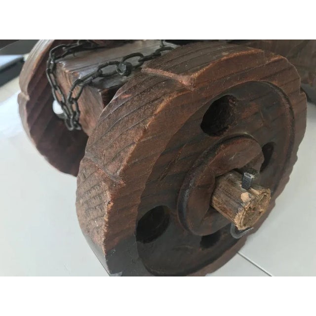 Brown Decorative Carved Wooden Cannon,1950s For Sale - Image 8 of 17