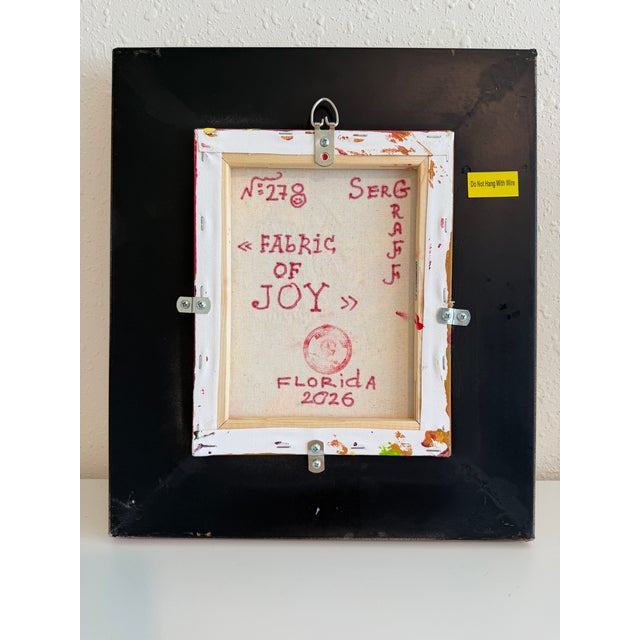 Textile Serg Graff "Fabric of Joy" Abstract Painting Acrylic on Canvas Framed Art, Coa For Sale - Image 7 of 12