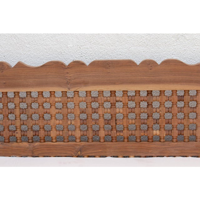 Artisanal 84" Reclaimed Teak Mousharabi Sofa For Sale In Los Angeles - Image 6 of 9