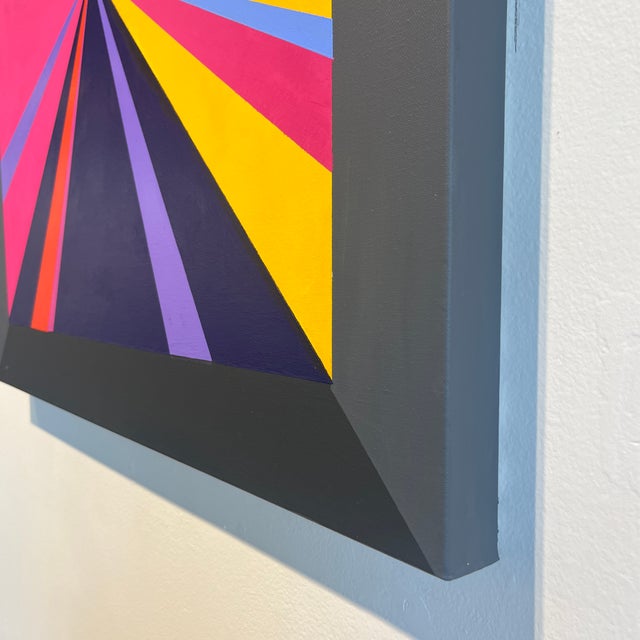 Contemporary Contemporary Abstract Geometric Acrylic Painting on Canvas by Stan Edwards For Sale - Image 3 of 4