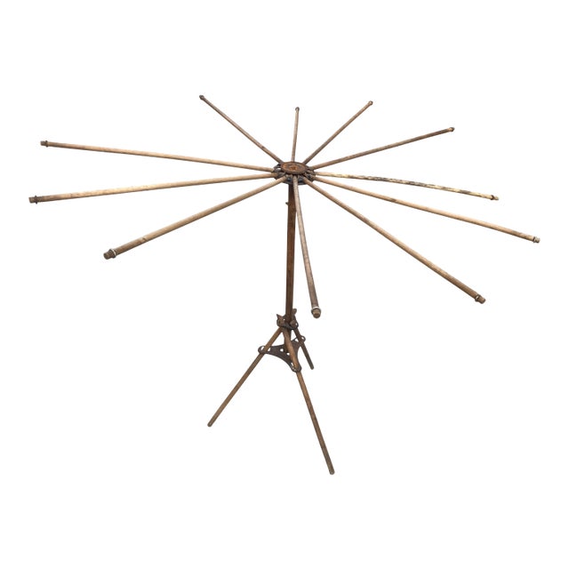 Vintage 1930s Portable Collapsible Clothes Drying Rack For Sale