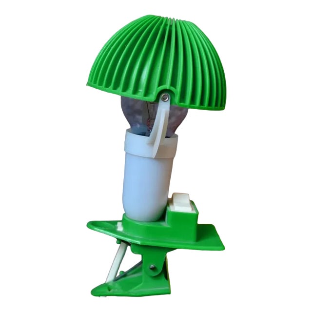 Mushroom Clip Desk Lamp in Green Plastic, France, 1980s For Sale