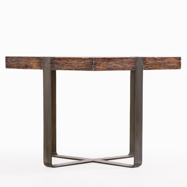 Contemporary A Square Cerused Oak and Bronze End Table. C. 1970 For Sale - Image 3 of 7