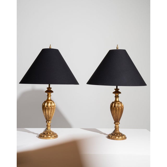 Early 20th Century France Antique Brass Pair Of Brass Urn Table Lamps For Sale - Image 11 of 11