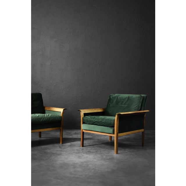 Vintage Norwegian Rosewood and Bottle Green Velour Sofa and Chair by Knut Sæter for Vatne Møbler, 1960s, Set of 2 For Sale - Image 16 of 18