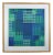 Victor Vasarely, Op Art Composition in Blue and Green, 1970, Lithograph, Framed For Sale