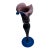 Late 20th Century Art Glass Vase Cobalt Blue & Amethyst Hand Blown Sculptural Glass For Sale