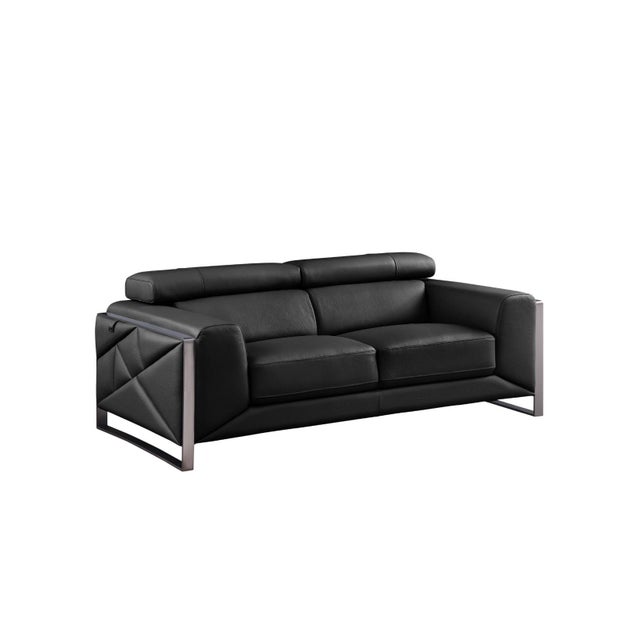 Early 21st Century Casa Milano Giorgio Black Italian Leather 3-Piece Sofa Set For Sale - Image 5 of 5