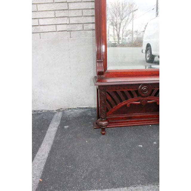 19th Century American Victorian Cherry Hallway Entryway Mirror For Sale In Philadelphia - Image 6 of 10