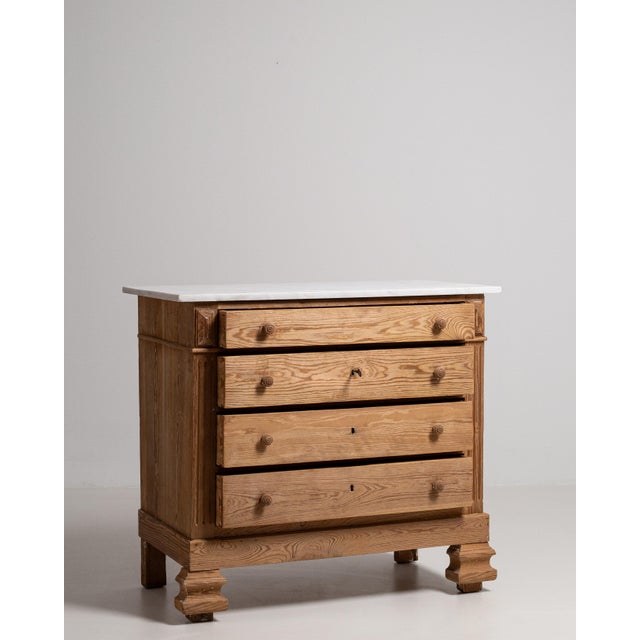 French Provincial 19th Century Provincial Chest Of Drawers With Marble Top For Sale - Image 3 of 18