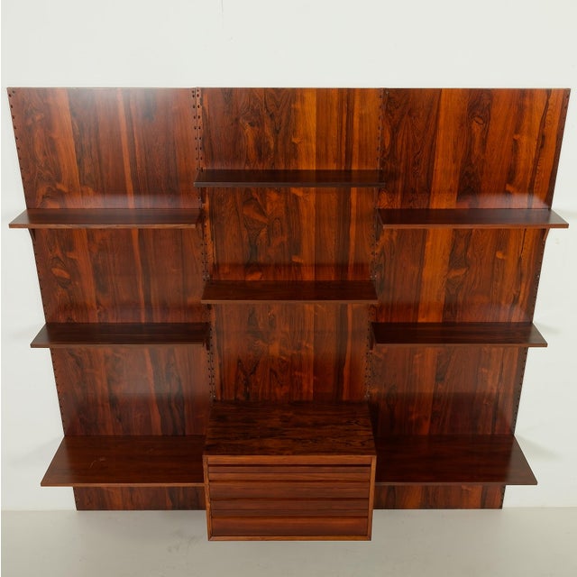 Rosewood Wall Unit with Back Panels by Poul Cadovius for Cado, Denmark, 1960s For Sale - Image 6 of 15