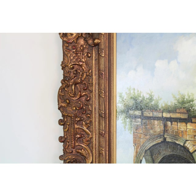 Mid-Century Modern Oil Landscape Painting on Canvas For Sale - Image 3 of 7